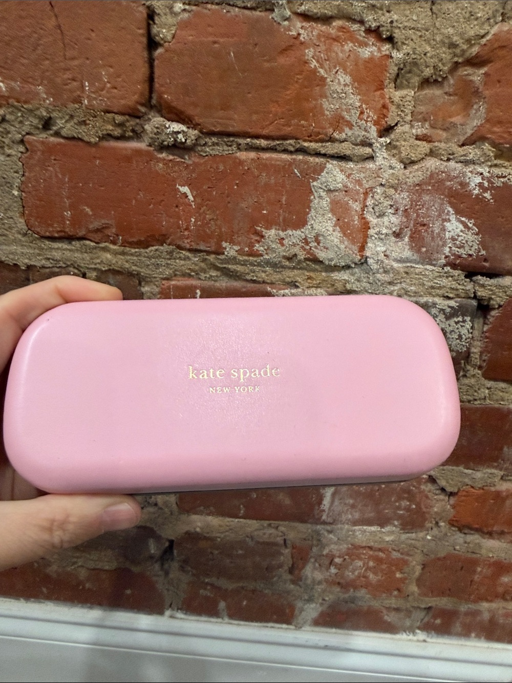 kate spade Pink Hard Shell Eyewear Case with Gold Logo